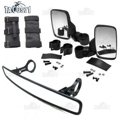 Roll Bar Rear Side View Mirrors Set For YAMAHA Rhino Viking YXZ 1000R Wolverine - Imagem 1 de 4