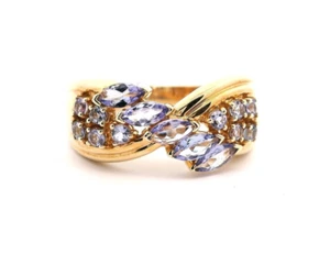 9ct Gold Tanzanite Cluster Ring - Picture 1 of 5