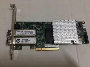 HP NC523SFP Dual Port 593717-B21 Server Adapter + FTLF8528P2BNV-HP Transceiver - Picture 1 of 3