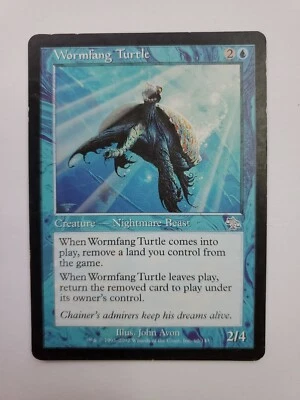 MTG  Magic The Gathering Card Wormfang TurtleCreatureNightmare Beast Blue - Image 1 of 2