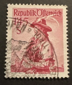 Austria 1948 stamp Provincial Costumes 1s 45 red  FU SG1130 - Foto 1 di 2