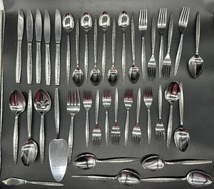 Vtg Coventry BOUQUET Stainless 39 Piece Flatware Ice Tea Plus Serving Set Japan - Picture 1 of 13
