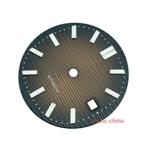 30mm Brown Sterile Copper Nautilu Style Watch Dial Fit ETA2824 Mov't Green Lume - Picture 1 of 4