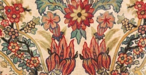 LEE JOFA Tetbury Multi Green Red Floral Linen Remnant New - Picture 1 of 1