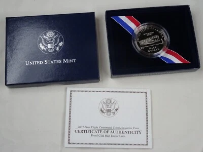 2003 P First Flight Wright Brothers Commemorative Half Dollar Proof US Mint 50C - Image 1 of 4