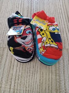 Boys Socks Fits Shoe Size 10-4 2 Packs Of 5 = 10 Pair Sponge Bob Paw