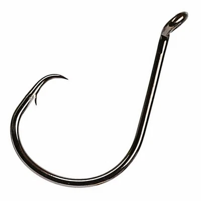 100pcs 7384 2X Strong Offset Sport Circle Fishing Hooks Black Octopus Fish Hooks - Image 1 of 4