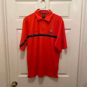 Virginia UVA Cavaliers Football Team Issued Nike Orange Dri-Fit Polo Shirt Small - Picture 1 of 1