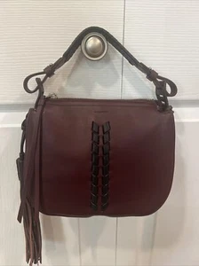 Allsaints Kepi Leather Crossbody Bag Burgundy Red NEW K10 - Picture 1 of 7