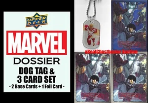 2016 Upper Deck Marvel Dossier etiqueta de perro y juego de 3 cartas de Falcon #30 - Avengers - Imagen 1 de 4