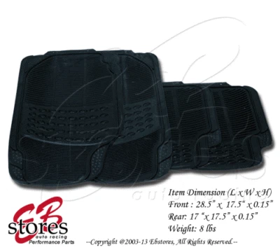 Alfombrilla de goma lavable delantera y trasera 4 piezas estilo #B101 para vehículo de tamaño mediano Foto 1 de 4
