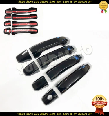 For 2014-2019 Chevrolet Silverado 1500+2500+3500 Crew Black Door Handle Covers - Image 1 of 3