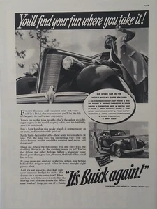 Anuncio impreso de automóvil Buick 1937 vintage, ¡es Buick otra vez! - Imagen 1 de 1