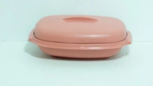 Vintage Tupperware 1273-3 Oval Dampfgarer Rosa Rose Mikrowelle Servieren Dämpfen EUC - Bild 1 von 4