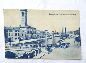 VECCHIA CARTOLINA FOTO VINTAGE CESENATICO PONTE SUL CANALE ANIMATA 1928 - Foto 1 di 2