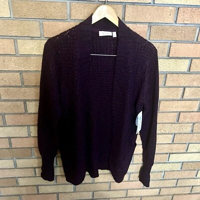 NWT RD Style Montoya Knit Open Cardigan Sweater Deep Purple/Burgundy Size Small - Изображение 1 из 4