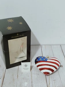 Christopher Radko Brave Heart Ornament American Flag Patriotic Americas Heart - Picture 1 of 15
