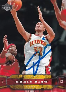 BORIS DIAW SIGNED AUTO'D 2004-05 UPPER DECK CARD 2 ATLANTA HAWKS PHOENIX SUNS - Picture 1 of 3