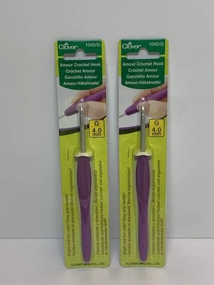 LOTE de 2 Ganchos de Ganchillo Amour Tamaño G6/4mm, NUEVO en Paquetes Foto 1 de 4