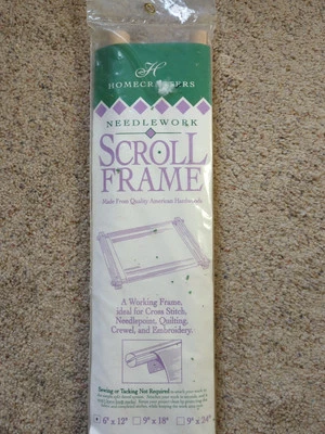 Homecrafters Needlework Scroll Frame 6" x 12".  Crafts. Sewing. New In Package. - Image 1 of 4