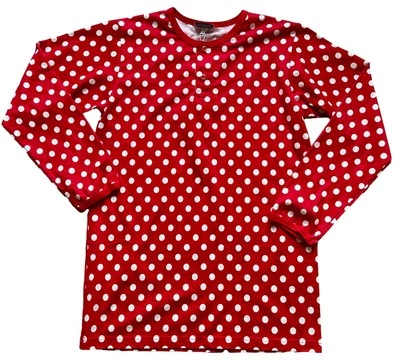 Camisa Top Marimekko NUEVA Deadstock Roja Lunares Henley Finlandesa 152/158 Foto 1 de 4