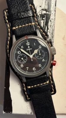 Tutima 783-01 Flieger Cronógrafo 1941 Negro Hombre Manual Acero Inoxidable Cuero Foto 1 de 4