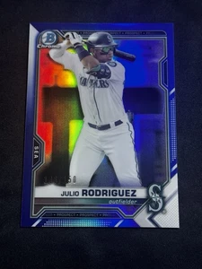 Bowman Chrome Prospects True Blue Refractor 2021/150 Julio Rodríguez #BCP-86 - Imagen 1 de 2