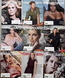 9 Issues 2017 TOWN & COUNTRY MAGAZINES, KATIE HOLMES, JOHN LEGEND,NAOMI CAMPBELL - Picture 1 of 6