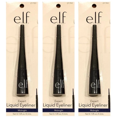 Pack of 3 e.l.f. Expert Liquid Eyeliner, Midnight (21703) - Image 1 of 4