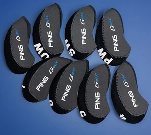 Cubiertas de cabeza de hierro de neopreno Ping GMAX para 4,5,6,7,PW, SW, UW y en blanco usadas en muy buena condición - Imagen 1 de 4