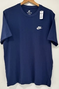 The Nike Tee Mens Size M Medium Navy Blue Cotton T Shirt Basics See Desc  - Picture 1 of 7