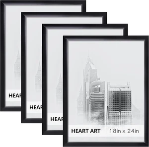 18X24 Frame 4 Pack,18 X 24 Poster Frame without Mat for Wall Picture Vertically - Picture 1 of 12