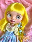 Custom Blythe doll ooak art doll licca style body yellow hair free shipping