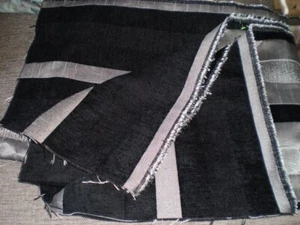 Fabric Good Quality Fabric Velour Black Grey Multi Colour - Picture 1 of 16