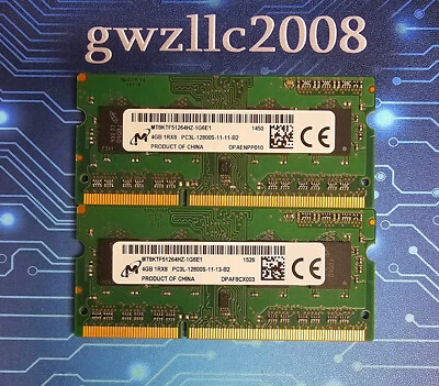 8GB (2x4GB) PC3L-12800s DDR3-1600MHz 1Rx8 Non-ECC Micron MT8KTF51264HZ-1G6E1 - Image 1 of 2
