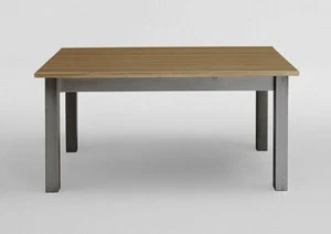 Massivholz Esstisch 120x78cm 2farbig grau gelaugt Kiefer Küchentisch Holz-tisch - Bild 1 von 3