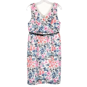 Motherhood Maternity Sheath Dress Womens Size Small Jacquard Lace Floral Belted - Picture 1 of 13