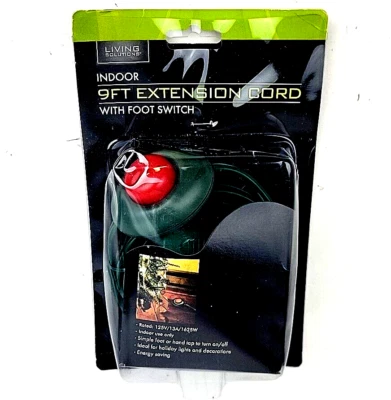 Indoor Extension Cord with Foot Switch 9FT Living Solutions ~ New - Image 1 of 3