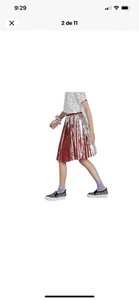 Disney Pink Sliver Princess Pleated Elastic Waist Girls Skirt size 9/10 - Picture 1 of 7