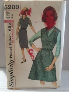 Simplicity Sewing Pattern 5209 Misses Jumper With Two Skirts Sz 18 -Cut Complete - Picture 1 of 5