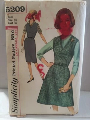 Simplicity Sewing Pattern 5209 Misses Jumper With Two Skirts Sz 18 -Cut Complete - Image 1 of 4