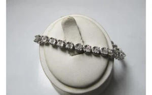 Designer SK9 Silver 925 Diamond Accent Tennis Bracelet W/Box - Picture 1 of 6