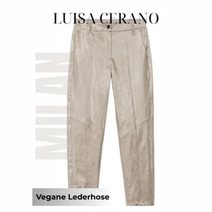Luisa Cerano vegane Lederhose Gr 38 Taupe Design aus Italien - Bild 1 von 5