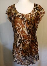 Essentials By Milano Large Leopard Print Lined  Blouse