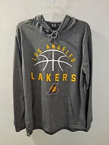 NBA Los Angeles LA Lakers Men Gray Pullover Lightweight Hoodie Sweatshirt Med - Picture 1 of 9