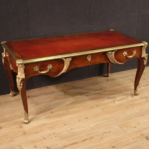 Great writing desk furniture antique style Louis XV table gold bronze 900 Cover