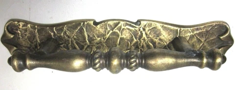 Amerock 176 Carriage 1971 Dark Hammered Brass Pull Handle & Backplate 3" Centers Cover