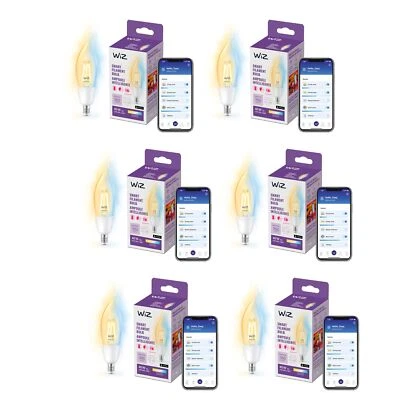 WiZ Clear 40W BA11 Tunable White Filament LED Smart Candle-Shaped Bulb - Pack... - Image 1 of 4