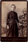 CIRCA 1880s CABINET CARD JOHN D. LEMER YOUNG LADY IN DRESS HARRISBURG PENN.