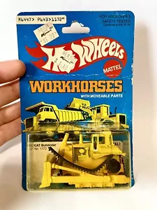 HOT WHEELS MATTEL WORKHORSES CAT BULLDOZER - Rubber Track Damaged - Fixable 😎 - Picture 1 of 5